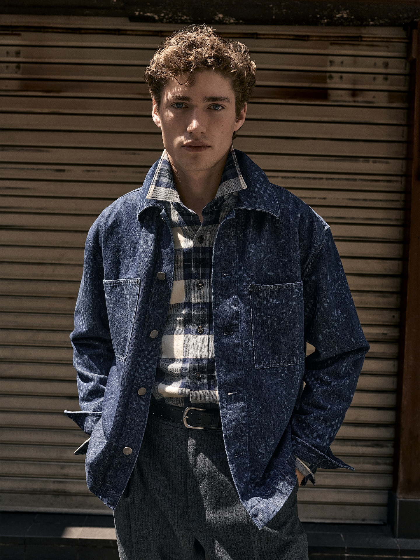Image number 6 showing, Relaxed-Fit Italian Printed Denim Shirt