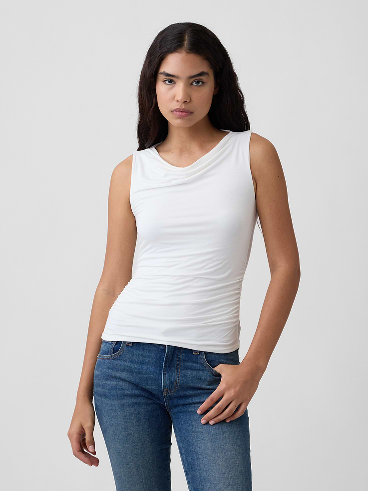Image number 1 showing, Sleeveless Cowl-Neck Top