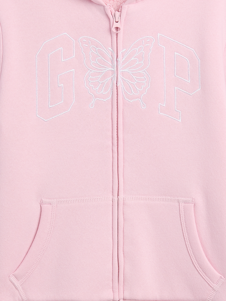 Image 2 of 3, Kids Sherpa-Lined Logo Zip Hoodie