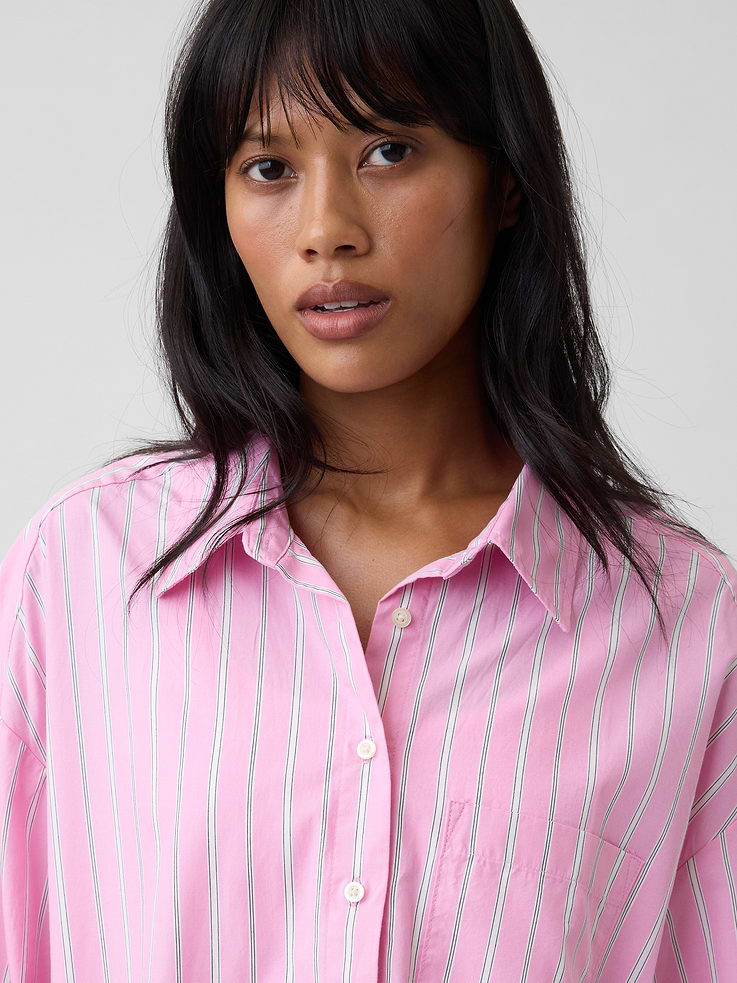 Image 4 of 5, Oversized Shirt in Poplin