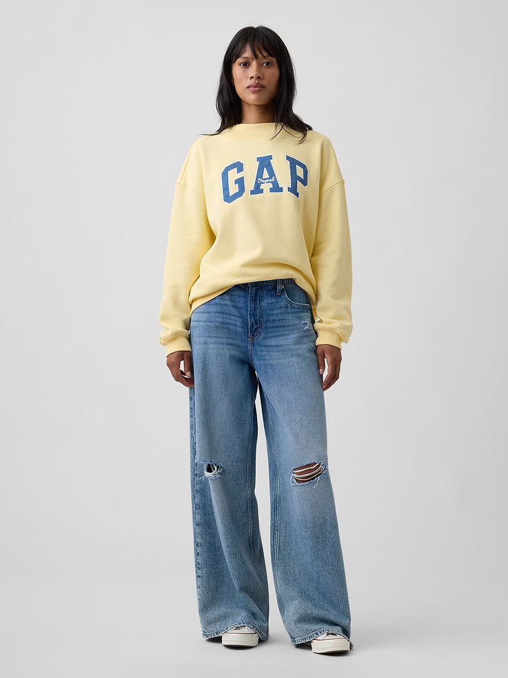 Image 3 of 5, Oversized Gap Logo Mockneck Tunic Sweatshirt