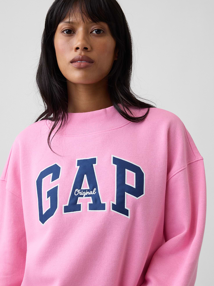 Image 4 of 5, Oversized Gap Logo Mockneck Tunic Sweatshirt