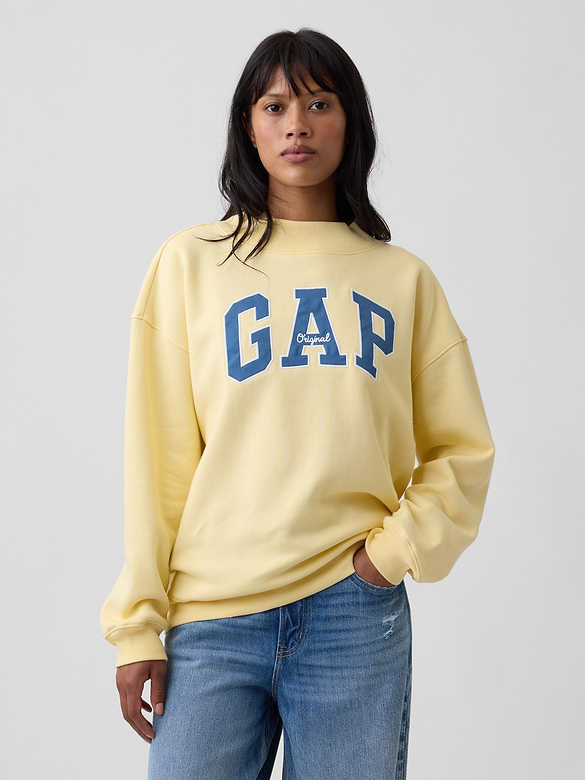 Oversized Gap Logo Mockneck Tunic Sweatshirt