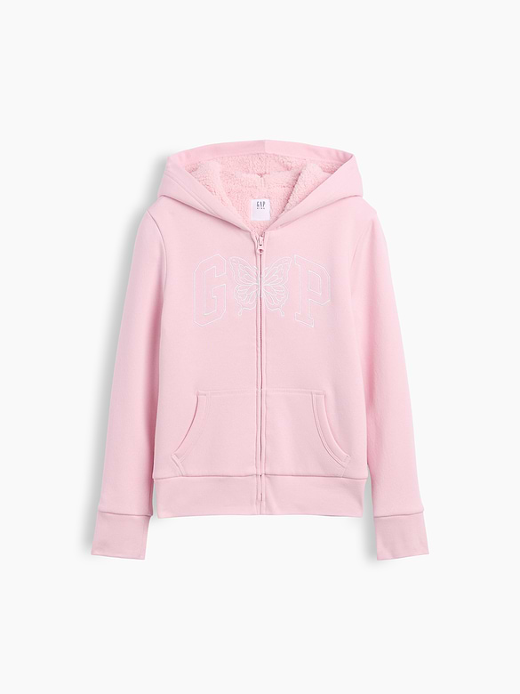 Kids Sherpa-Lined Logo Zip Hoodie