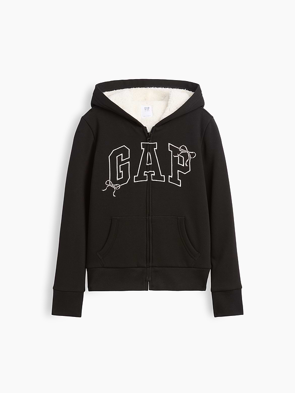 Kids Sherpa-Lined Logo Zip Hoodie