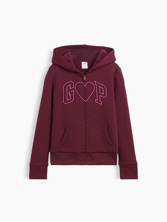 Kids Sherpa-Lined Logo Zip Hoodie
