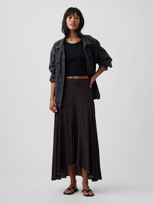 Pleated Midi Skirt