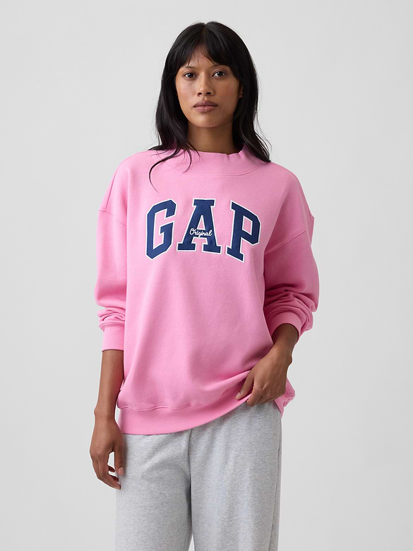 Oversized Gap Logo Mockneck Tunic Sweatshirt