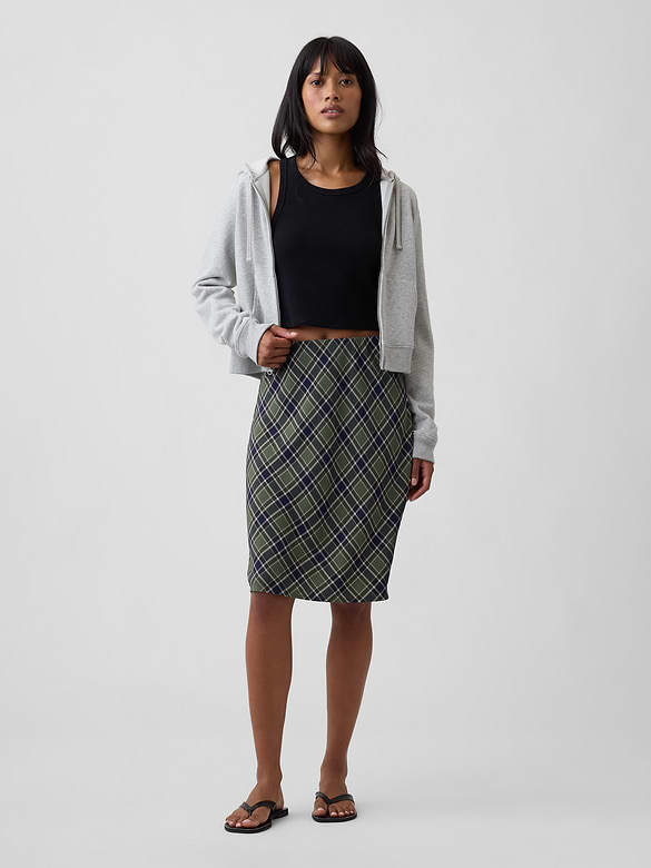 Pull-On Knee-Length Skirt