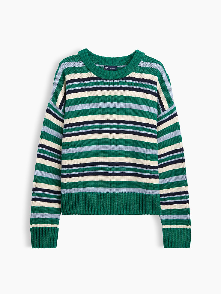 Image number 5 showing, 100% Cotton Oversized Crop Sweater