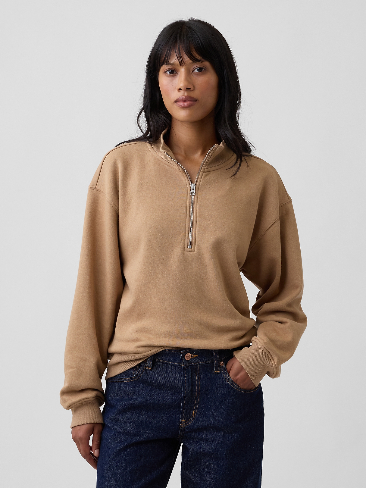 Relaxed Fleece Half-Zip Sweatshirt | Gap Factory