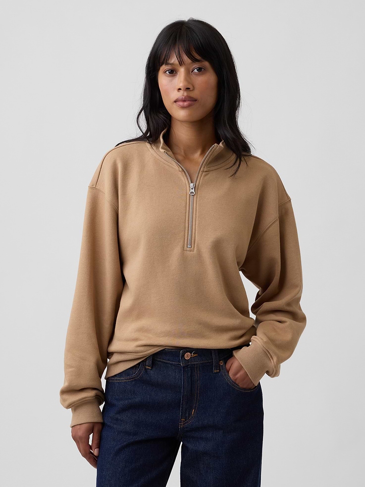Image number 1 showing, Relaxed Fleece Half-Zip Sweatshirt