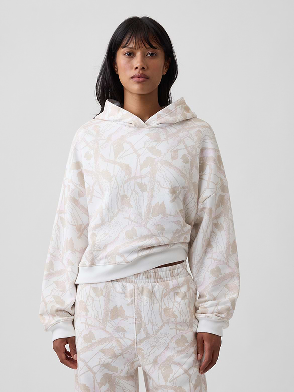 Relaxed Gap Mini-Logo Cropped Hoodie