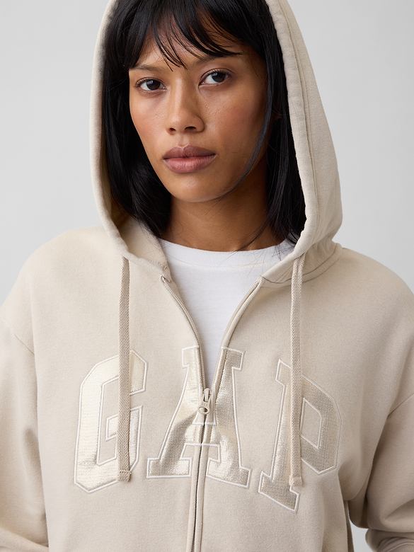 Relaxed Gap Logo Zip Hoodie