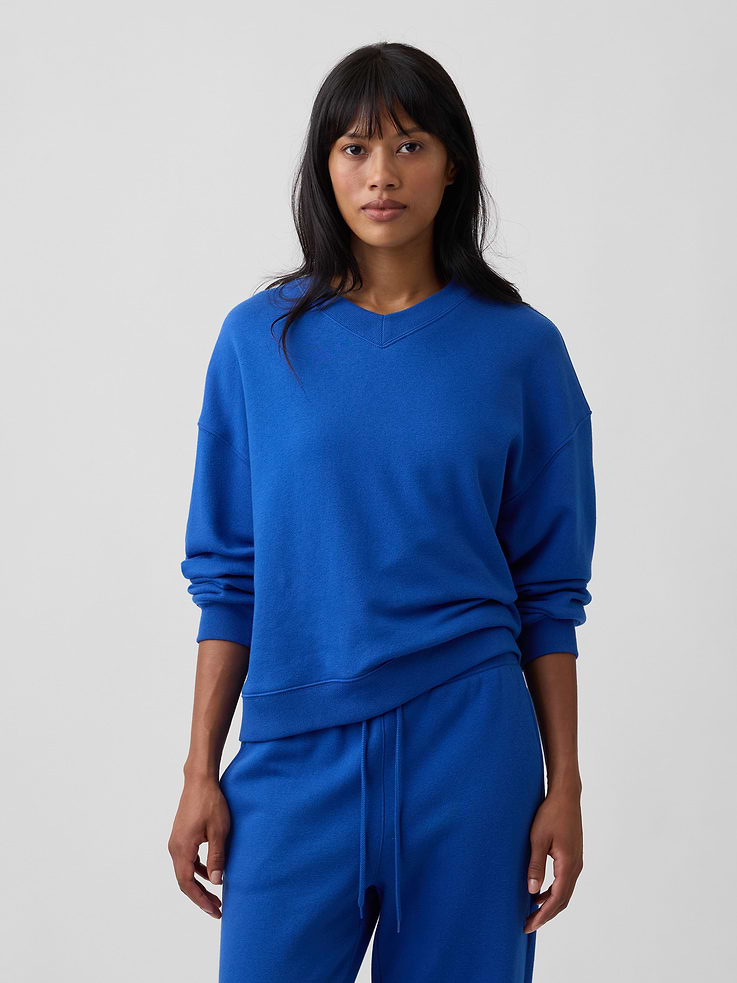 Image number 1 showing, Oversized Wedge V-Neck Sweatshirt
