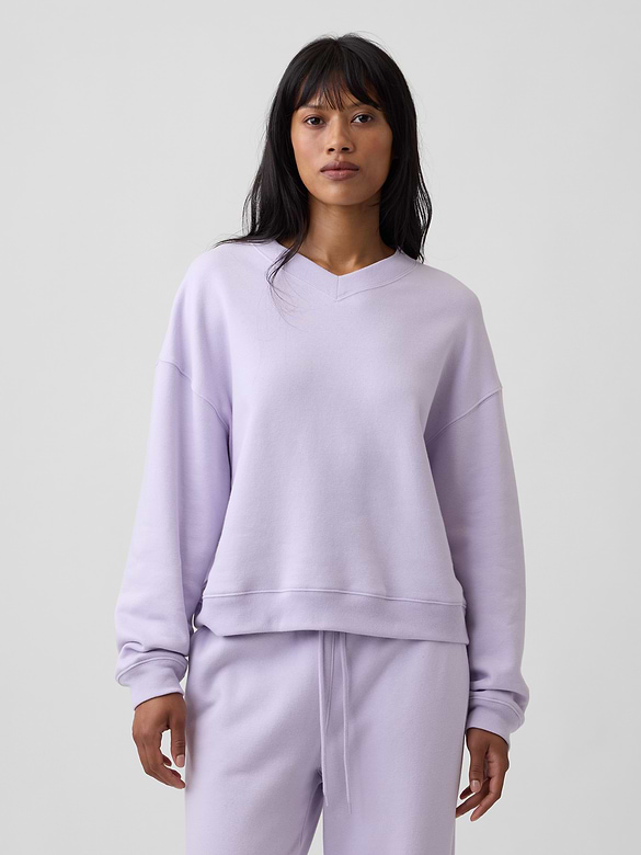 Oversized Wedge V-Neck Sweatshirt