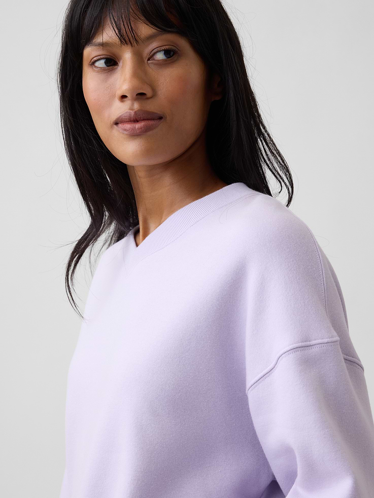 Image number 4 showing, Oversized Wedge V-Neck Sweatshirt