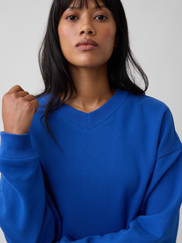 Image number 4 showing, Oversized Wedge V-Neck Sweatshirt