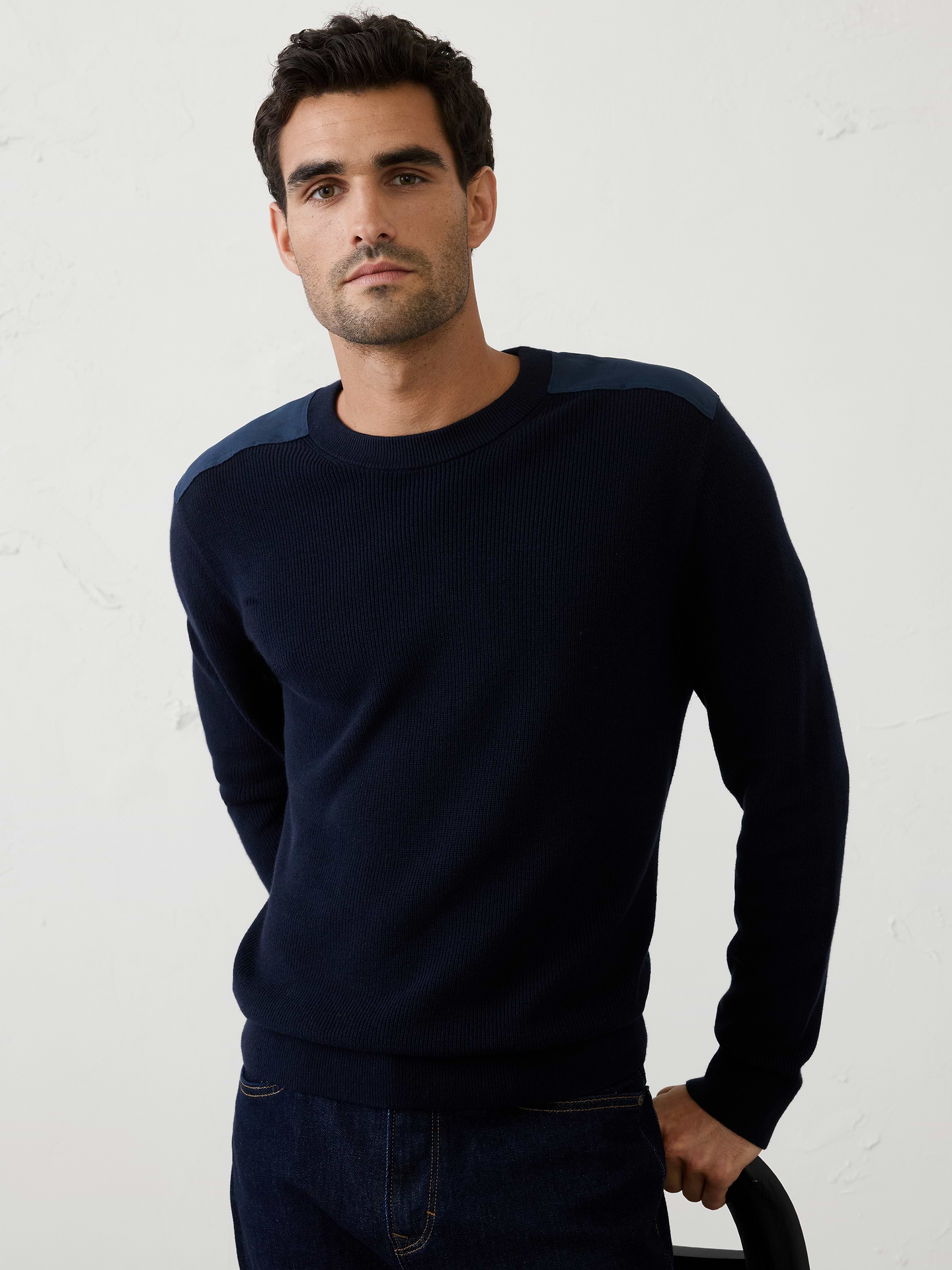 Image number 1 showing, Vegan Suede Patch Sweater