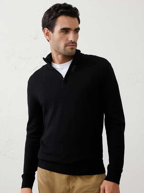 Merino Wool Quarter-Zip Sweater