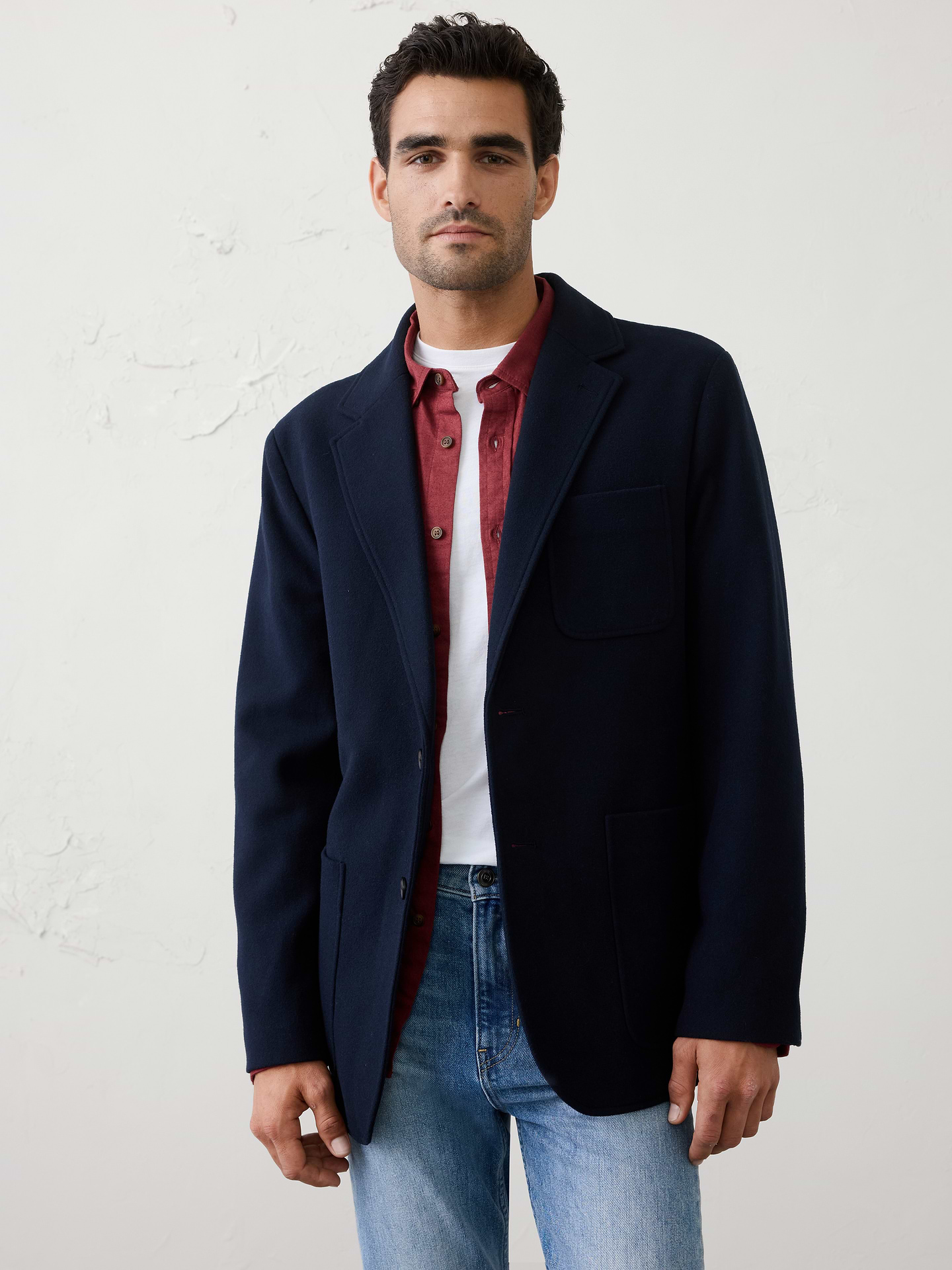 Image number 1 showing, Lightweight Melton Blazer