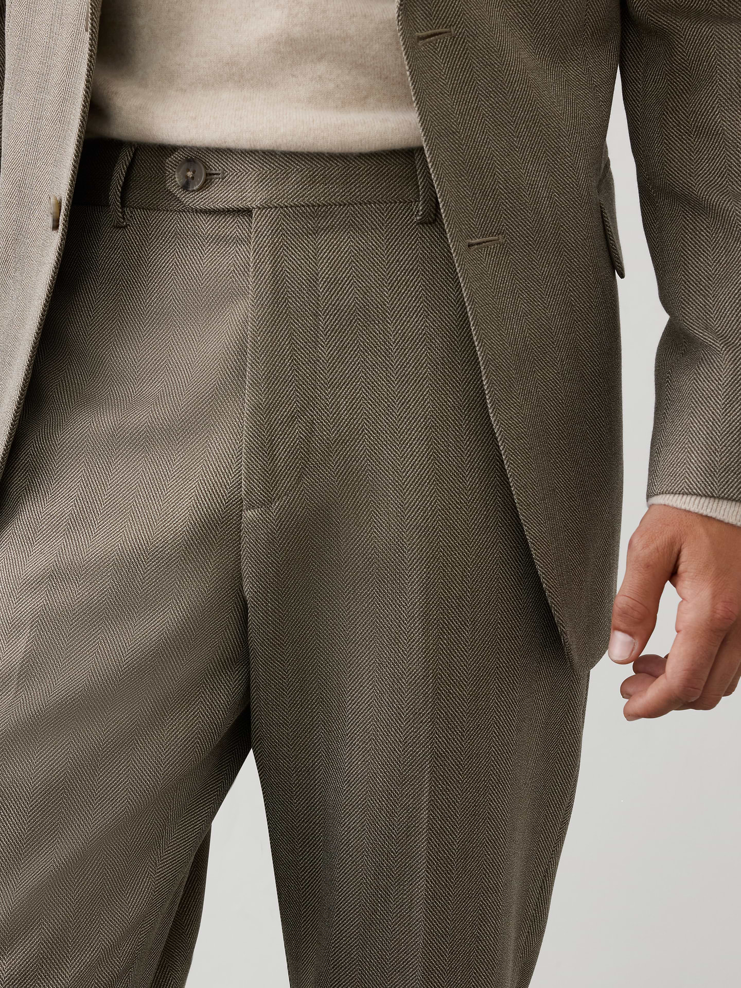 Image number 3 showing, Herringbone Suit Trouser