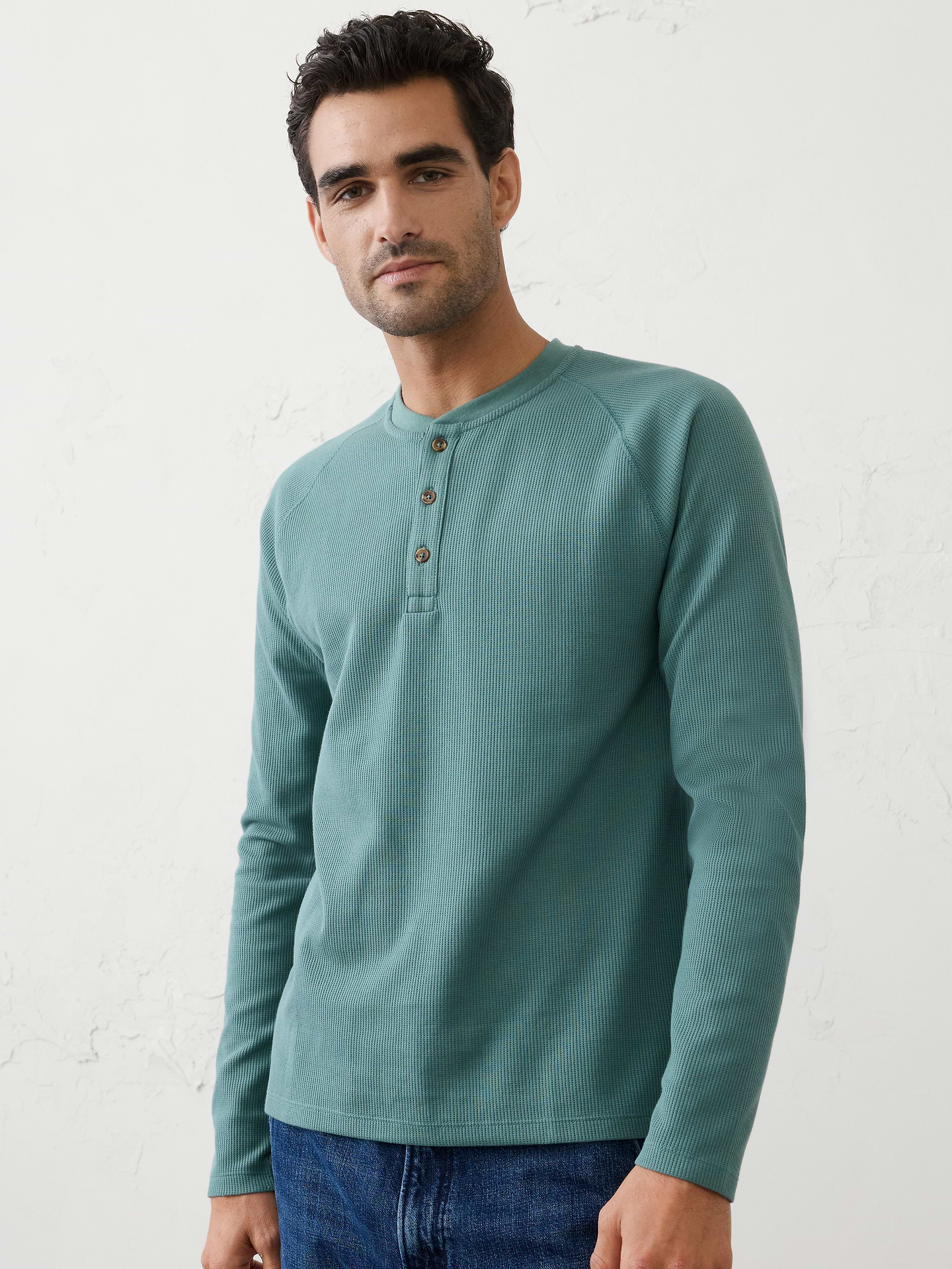 Image number 1 showing, Waffle Henley