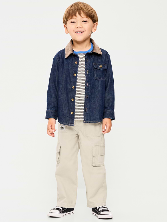 Long-Sleeve Denim Shirt for Toddler Boys