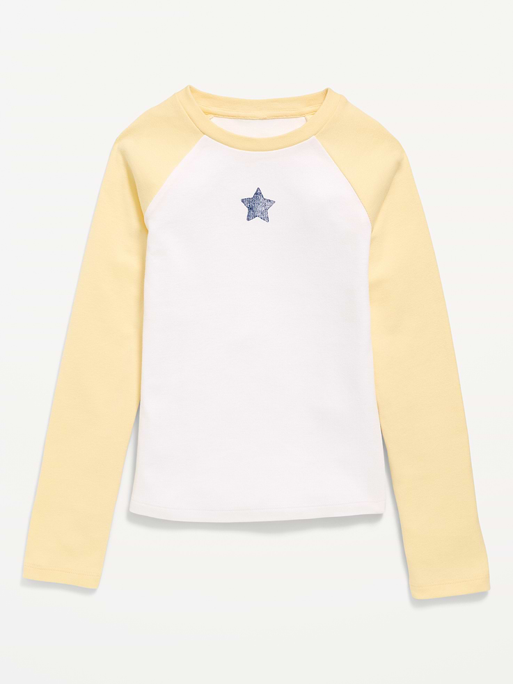 Image 2 de 3, T-shirt à manches longues raglan pour fille