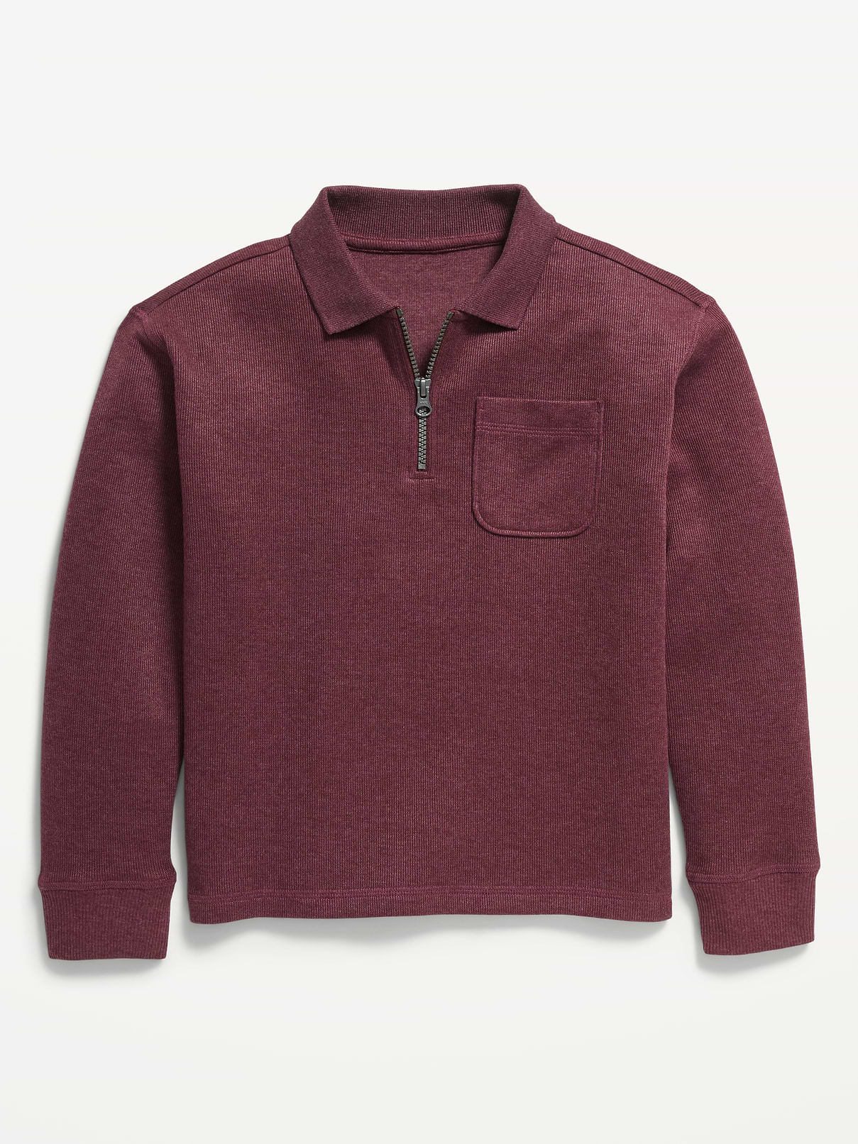 Image 2 of 3, Collared Ribbed Quarter-Zip Sweater for Boys