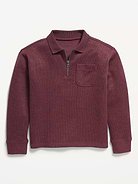 Image 2 of 3, Collared Ribbed Quarter-Zip Sweater for Boys