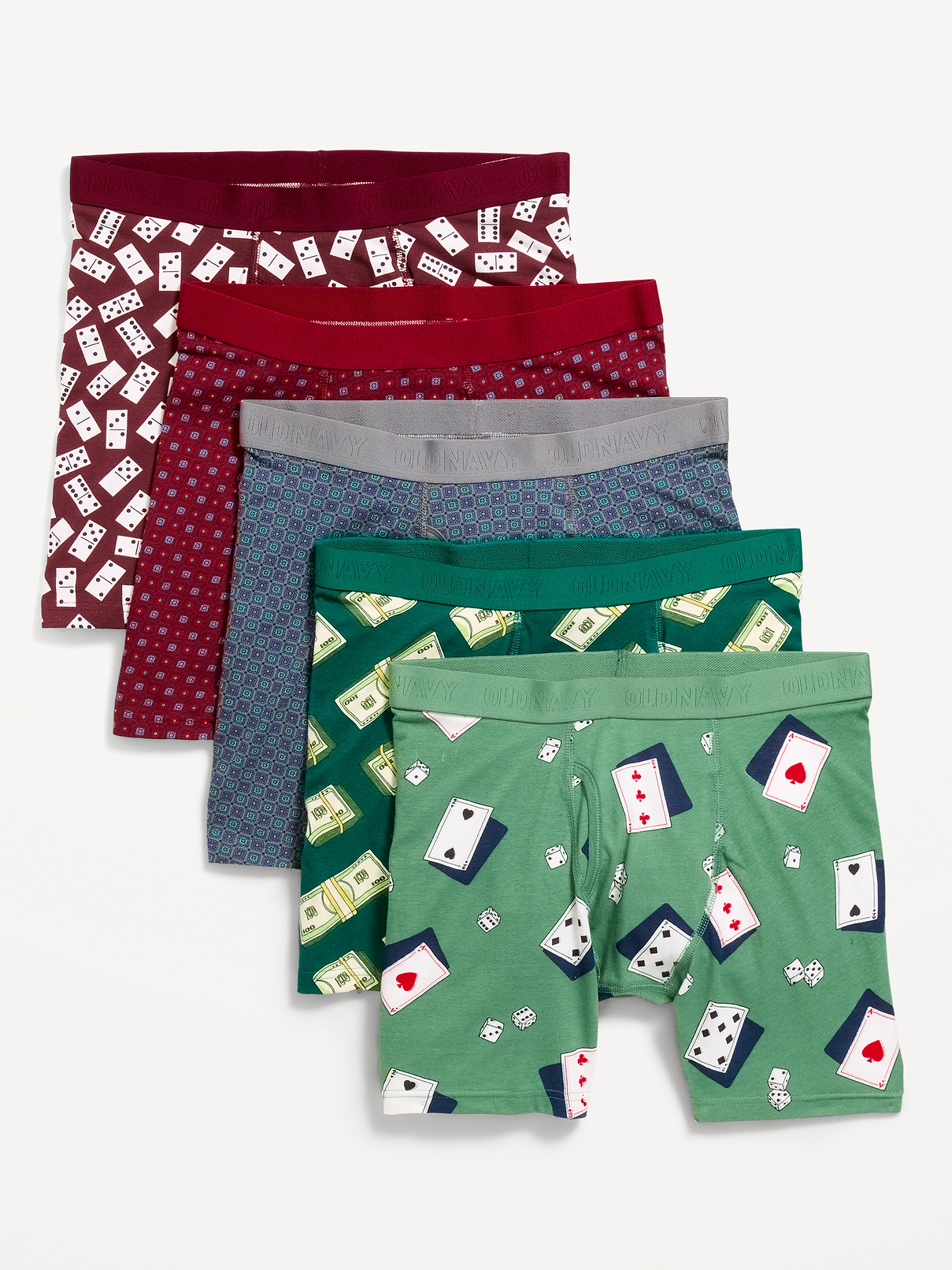 Image 1 de 1, Le paquet comprend 5 caleçons boxeurs avec des couleurs et motifs variés., Taille élastique confortable., Braguette sur le devant., Produit #1183069
