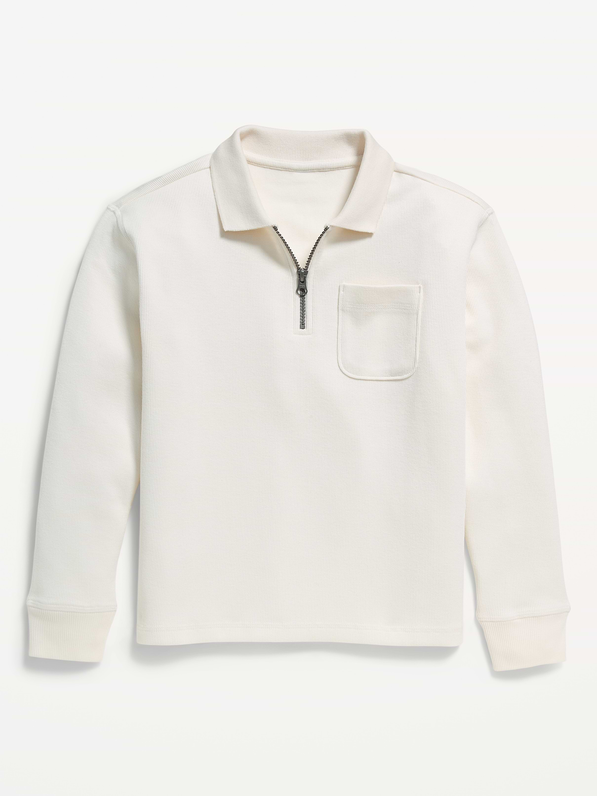 Image 2 of 3, Collared Ribbed Quarter-Zip Sweater for Boys