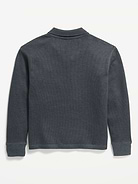 Image 3 of 3, Collared Ribbed Quarter-Zip Sweater for Boys
