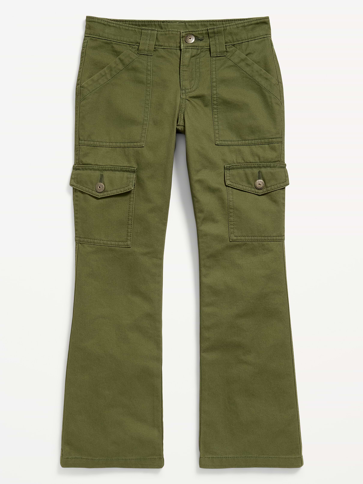 Image 4 of 5, Low-Rise Flare-Leg Utility Pants for Girls