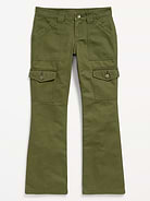 Image 4 of 5, Low-Rise Flare-Leg Utility Pants for Girls