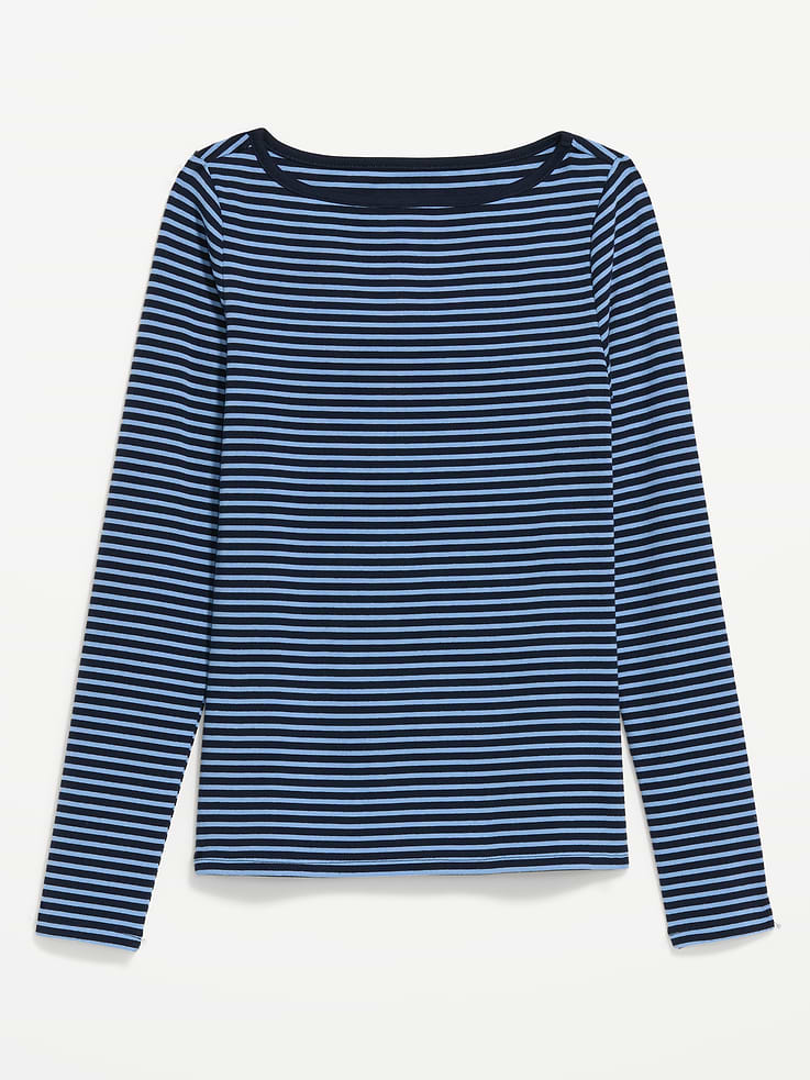 Image 2 of 6, Snug Long-Sleeve Boatneck T-Shirt