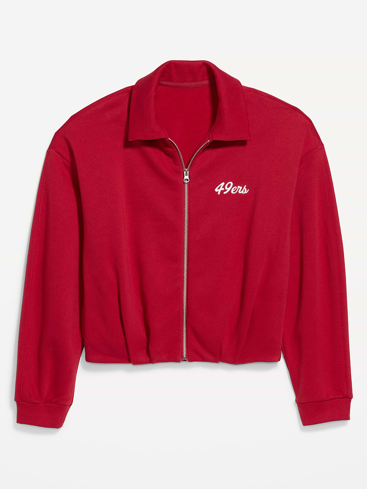 Image 3 of 5, San Francisco 49ers Oversized Fleece Bomber Jacket for Women