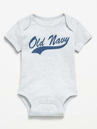 Image 1 of 1, envelope neckline, short sleeves, logo graphic at front, snaps along inseam, Product #1186699