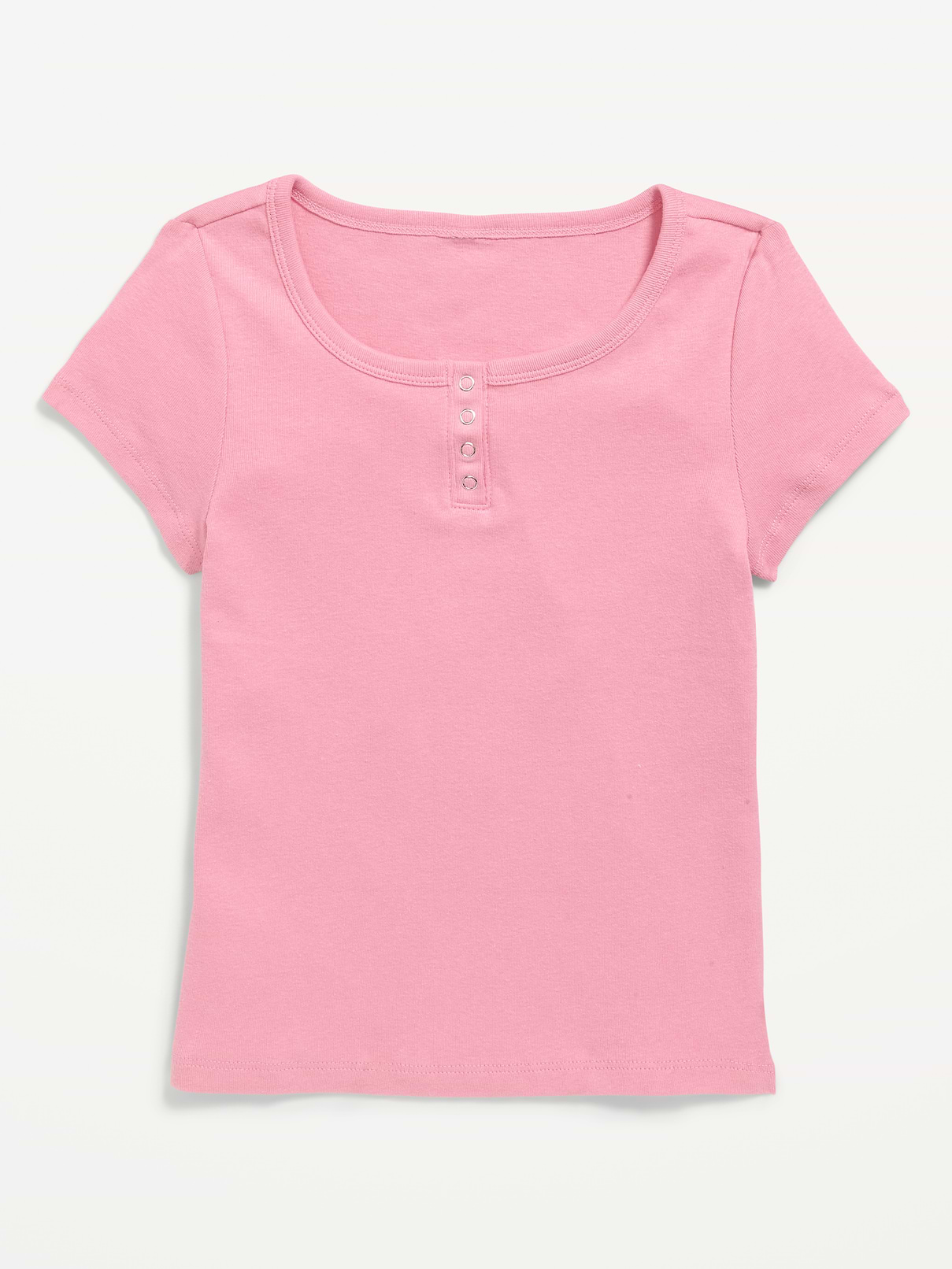 Image number 1 showing, Short-Sleeve Henley Top for Girls