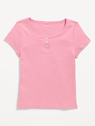 Image number 1 showing, Short-Sleeve Henley Top for Girls