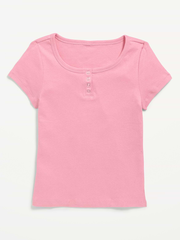 Short-Sleeve Henley Top for Girls