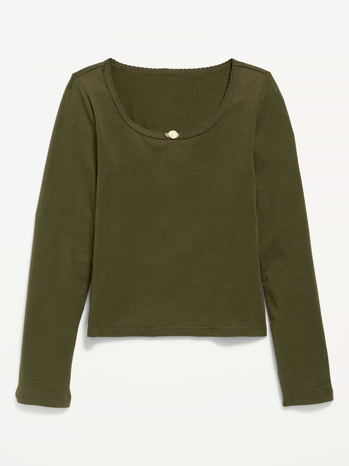 Image number 1 showing, Fitted Long-Sleeve Top for Girls
