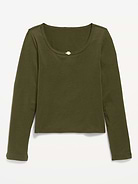 Image number 1 showing, Fitted Long-Sleeve Top for Girls