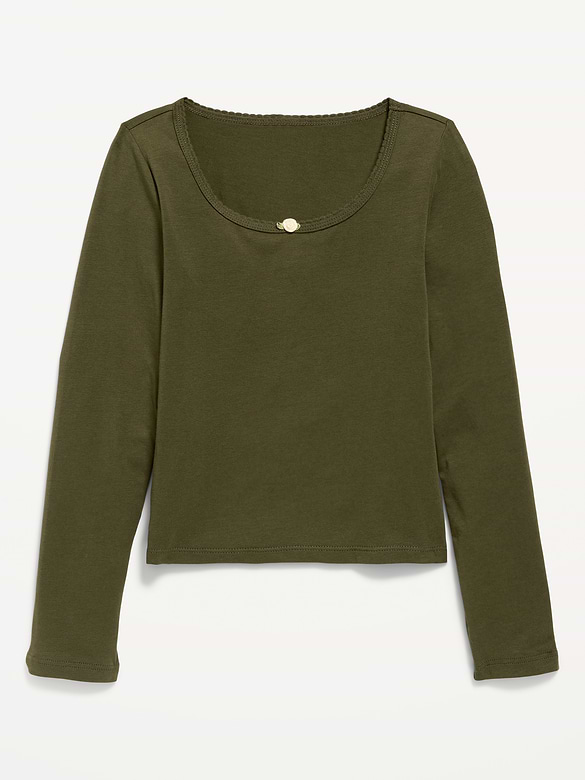 Fitted Long-Sleeve Top for Girls