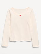 Image number 1 showing, Fitted Long-Sleeve Top for Girls