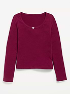 Image number 1 showing, Fitted Long-Sleeve Top for Girls