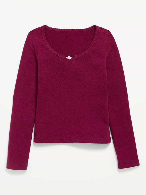 Fitted Long-Sleeve Top for Girls