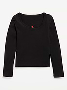 Image number 1 showing, Fitted Long-Sleeve Top for Girls