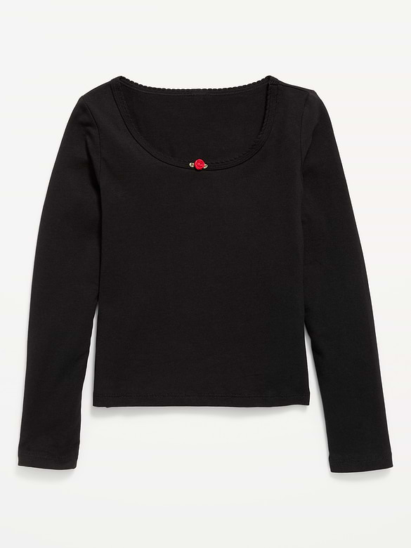 Fitted Long-Sleeve Top for Girls